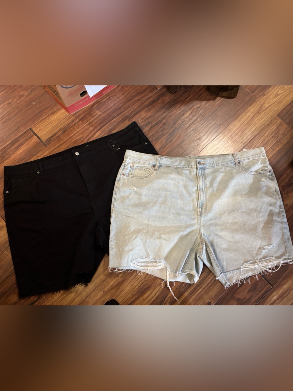 Old Navy 2 pair of shorts size 28OG high-rise, black and denim casual straight